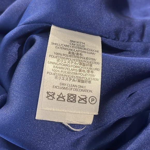 A/X Armani Exchange Dark Blue Chiffon Pleated Tie-Waist Dress - Picture 11 of 11